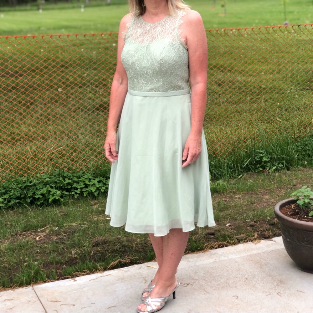 Dusty Sage Lace Top Dress